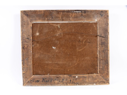 Oil On Board Harbor Painting -- Unsigned 