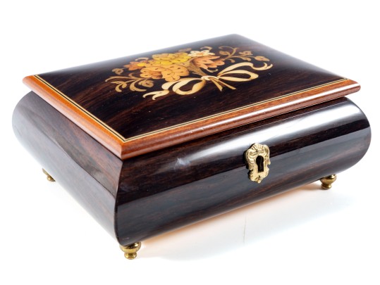 Italian Reuge Marquetry Trinket Box 