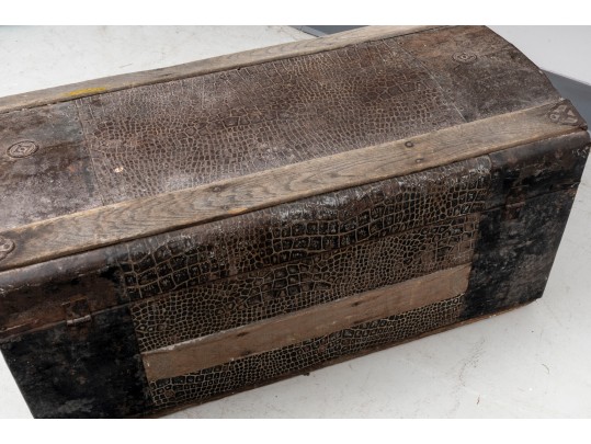 Vintage Wood Faux Gator Skin Chest/Trunk