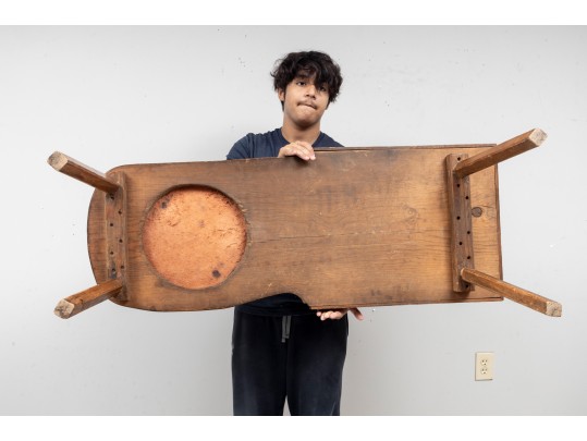 Antique Leather/Wood Cobbler's Bench