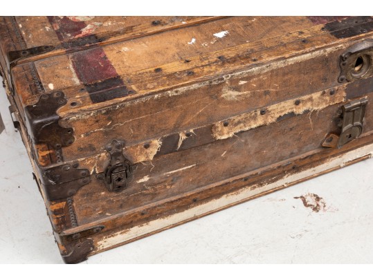 Antique Alexander McDonald French Flat Travel Trunk