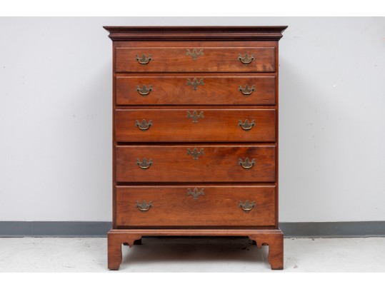 Vintage Eldred Wheeler Chippendale Style Cherry Tall Chest Of Drawers