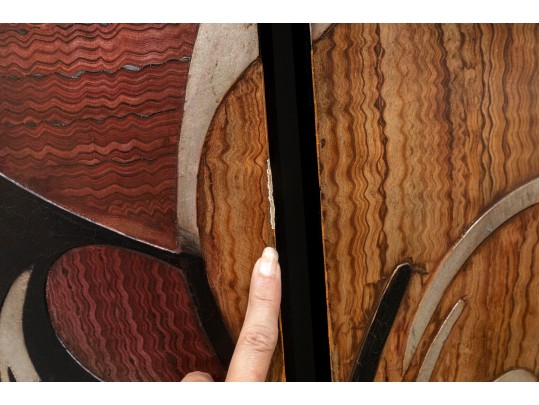 Picasso Themed Wood Folding Panel Divider