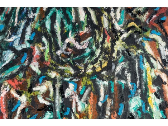 Reisman Gouache On Canvas Abstract Art -- Untitled 