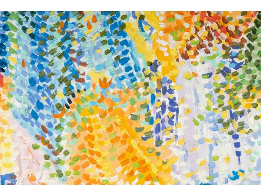 Serge Mendjisky (French, 1929–2017) Pointillism Oil On Board Painting 