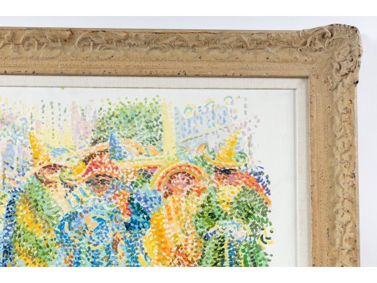 Serge Mendjisky (French, 1929–2017) Pointillism Oil On Board Painting 