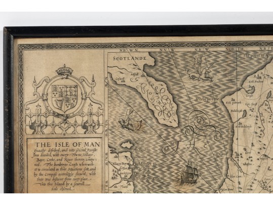 Old Map Of Isle Of Man By John Speed Vintage Print