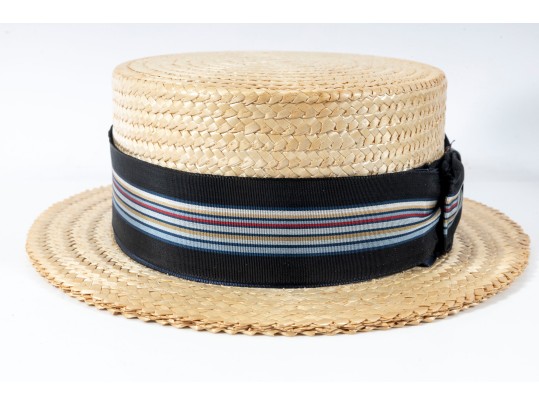 Vintage Men's Straw Boater's Hat (Size 7.50)