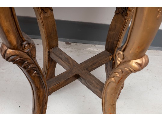 Pair Of Oriental Marble Top Incised Pedestal Stands 