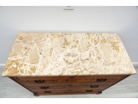 Vintage Eastlake Marble Top Chest