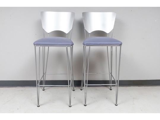 Two Retro Steel Parlor Chairs 