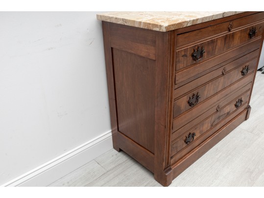 Vintage Eastlake Marble Top Chest