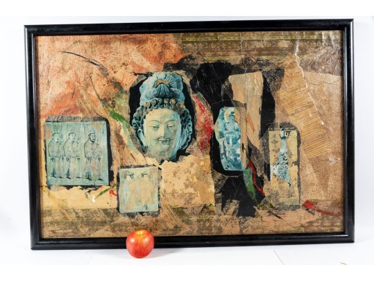 Bhuddist Mixed Media Collage -- Unknown Artist