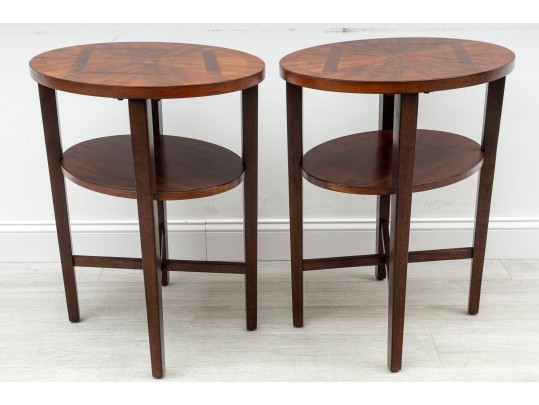 Knight's Furniture Oval Marquetry Side Tables