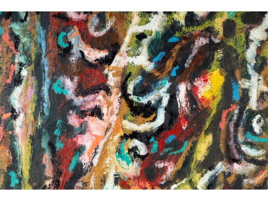 Reisman Gouache On Canvas Abstract Art -- Untitled 