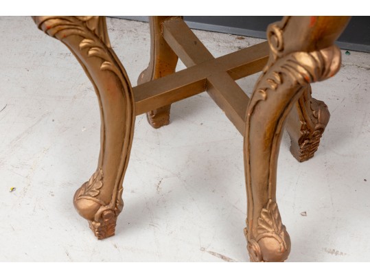 Pair Of Oriental Marble Top Incised Pedestal Stands 