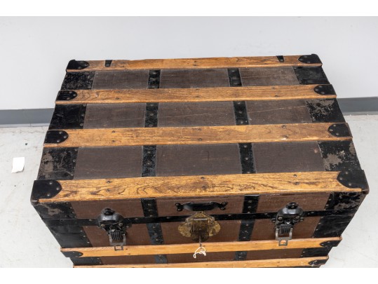 Large Antique Likly & Rockett Steamer Trunk