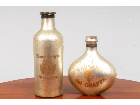 Bassano & Veneto Mercury Glass Decorative Bottles