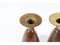 Wilson's Carmel Mid Century Wood Candlestick Holders