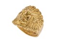 14k Gold Plated Brass Indian Head Ring, Diamond Cut, Size 9