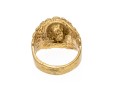 14k Gold Plated Brass Indian Head Ring, Diamond Cut, Size 9