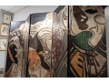Picasso Themed Wood Folding Panel Divider