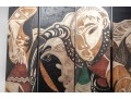 Picasso Themed Wood Folding Panel Divider