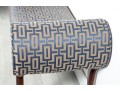 Contemporary Upholstered Blue/Cream Satin Bench