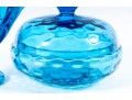 L. E. Smith Glass Compote & Empoli Art Glass Lidded Bowl