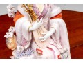 Hand-Painted Porcelain Geisha Jikata Sculpture 