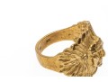 14k Gold Plated Brass Indian Head Ring, Diamond Cut, Size 9