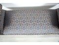 Contemporary Upholstered Blue/Cream Satin Bench
