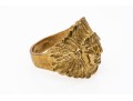 14k Gold Plated Brass Indian Head Ring, Diamond Cut, Size 9