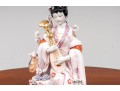 Hand-Painted Porcelain Geisha Jikata Sculpture 