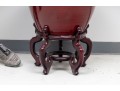 Red Ceramic Chinese Fishbowl Planter & Stand