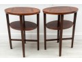 Knight's Furniture Oval Marquetry Side Tables
