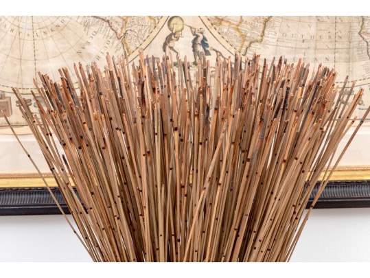 Mexican Ceramic Vase With Natural Reed Arrangement