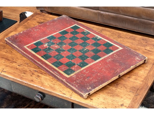 Antique Hand-painted Double Sided Game Board