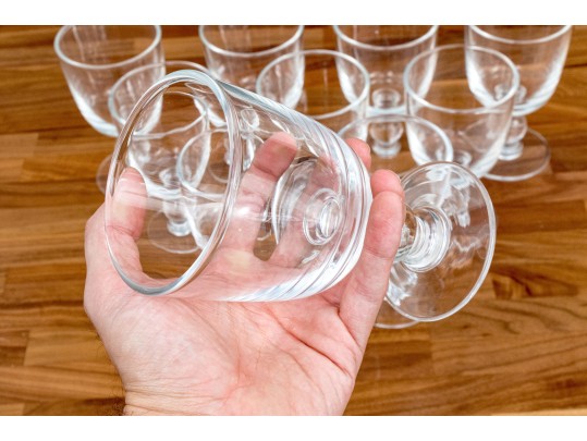 Set Of Ten Stemmed Glass Goblets