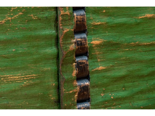 Hand-crafted Wood And Iron Lidded Storage Box