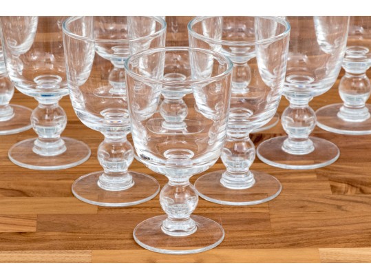 Set Of Ten Stemmed Glass Goblets