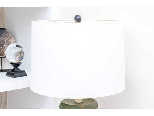 Charming Farmhouse Chic Green Painted Floor Lamp