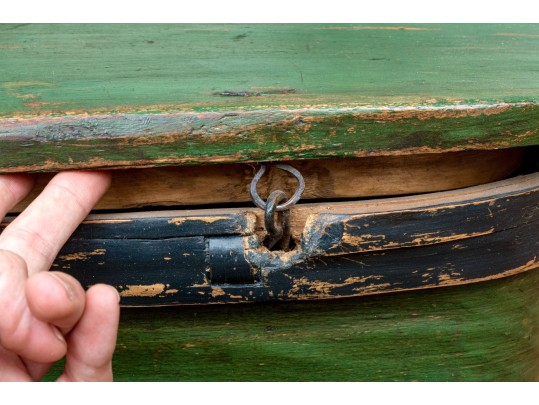 Hand-crafted Wood And Iron Lidded Storage Box