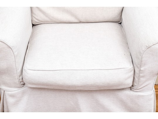 Pair Of Mitchell Gold For Pottery Barn Slipcovered Club Chairs 