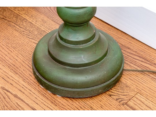 Charming Farmhouse Chic Green Painted Floor Lamp