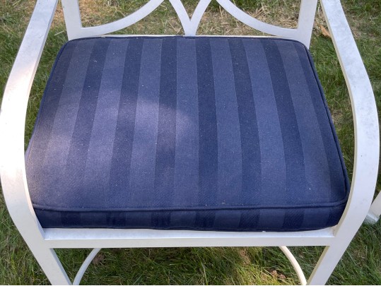 McKinnon And Harris Pair Of White Regency Style Aluminum Patio Chairs