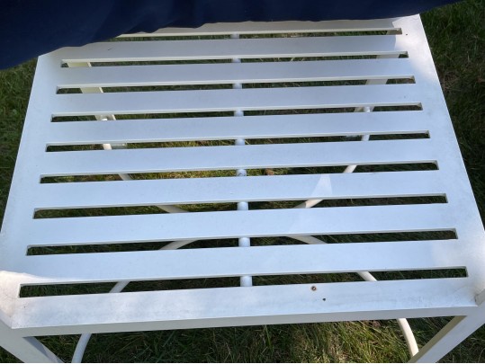 McKinnon And Harris Pair Of White Regency Style Aluminum Patio Chairs