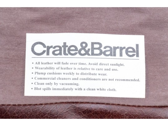 Vintage Crate & Barrel Leather Upholstered Club Chair And Throw Blanket