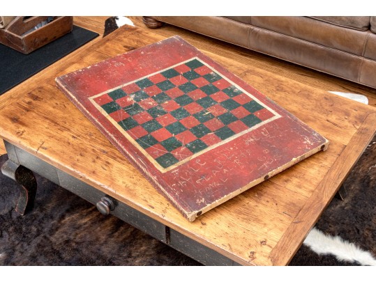 Antique Hand-painted Double Sided Game Board