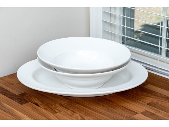 Three Italian White Ceramic Serving Pieces